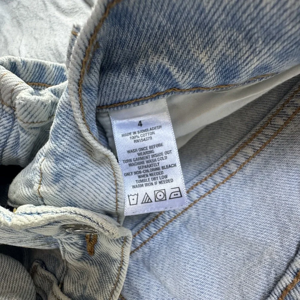Aeropostale‎ Womens Mom Jeans Light Blue Washed Denim Casual Ripped Distressed 4